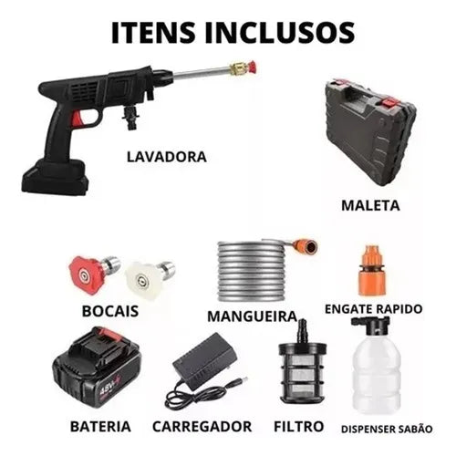 Pistola Lavadora De Alta Pressão Recarregável